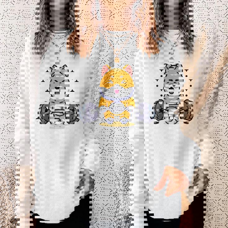 柴犬 イヌ 面白いtシャツ 犬 筋トレ 文字入り メンズ おもしろ 面白い 服 おもしろグッズ 文字 スウェットシャツ 彼女への贈り物