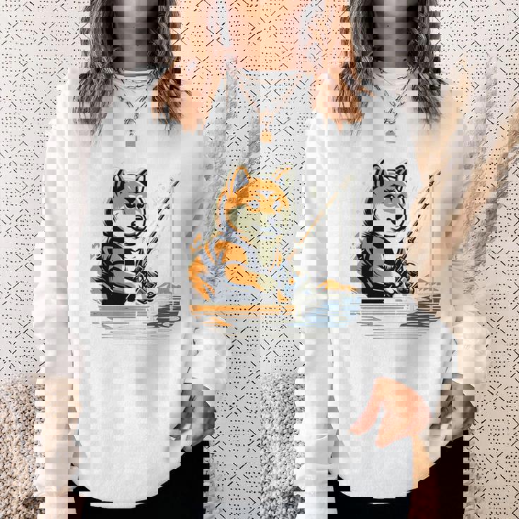 柴犬 犬 イヌ 面白いtシャツ 釣り 釣りバカ 釣り人 メンズ おもしろ 面白い 服 海釣り 川釣り 文字tシャツ 長袖tシャツ スウェットシャツ 彼女への贈り物