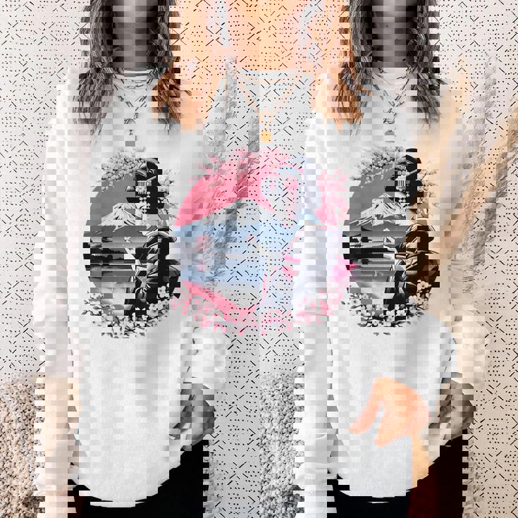 桜 さくら 芸者 富士山 日本のグラフィック スウェットシャツ 彼女への贈り物