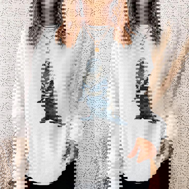 楽しいセーラー服のユーモラスなアザラシ スウェットシャツ 彼女への贈り物