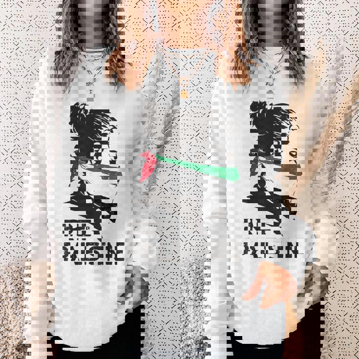 無料パレスチナ国旗 ガザの終わり占領 パレスチナ語 スウェットシャツ 彼女への贈り物