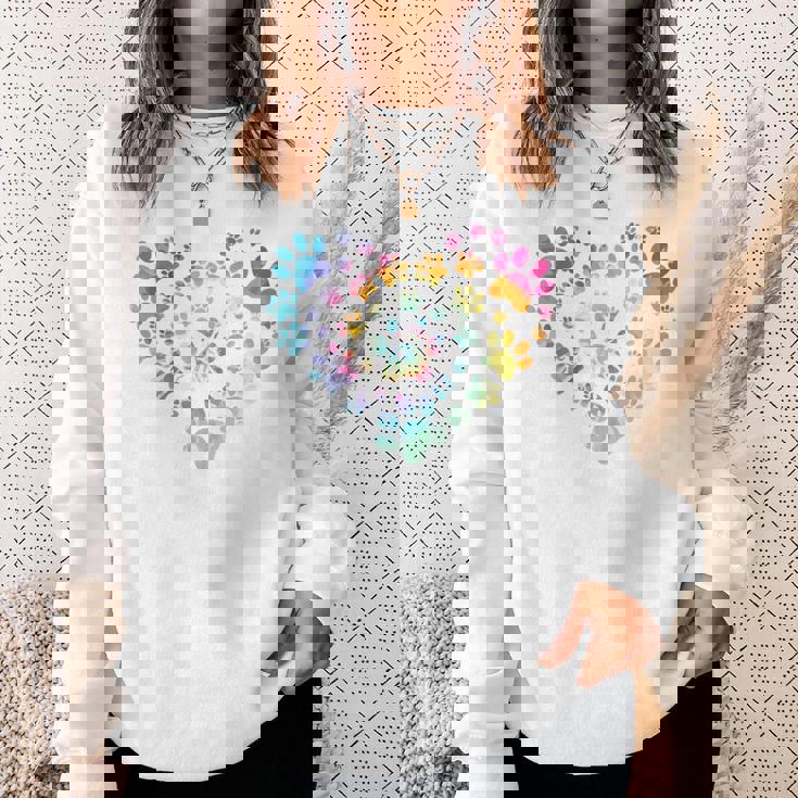 バックプリント 犬の足跡 犬 ペット 足跡 プリント スウェットシャツ 彼女への贈り物