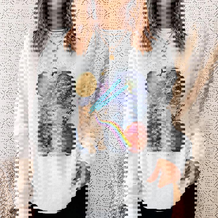 猫 ねこ 宇宙 惑星 スウェットシャツ 彼女への贈り物