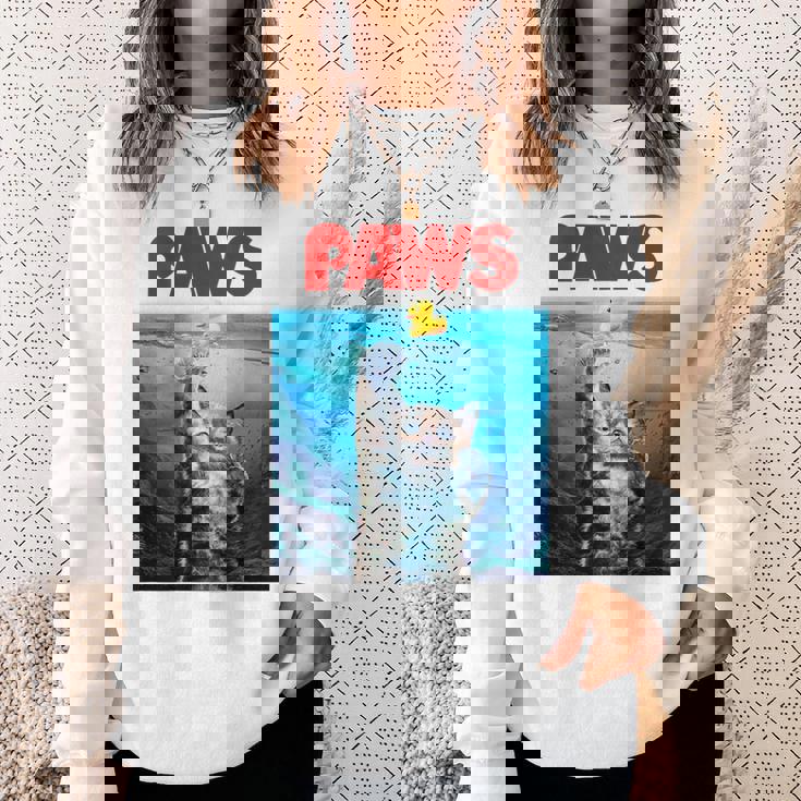 猫 ねこ 海 Paws アヒル スウェットシャツ 彼女への贈り物