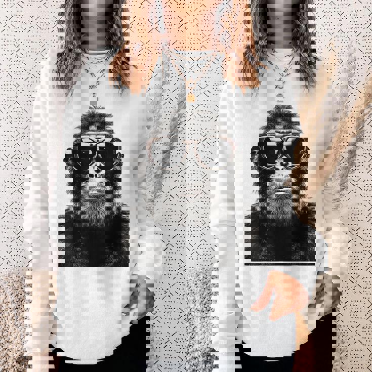 猿の恋人 アート 図面 動物 抽象 グラフィック 猿 スウェットシャツ 彼女への贈り物