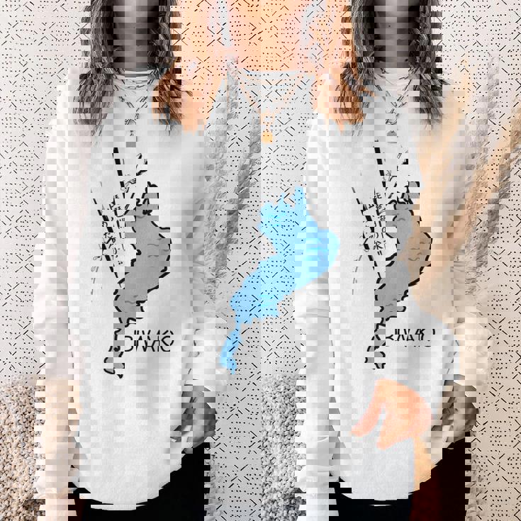 琵琶湖を止めようか大胆な日本のユーモア スウェットシャツ 彼女への贈り物