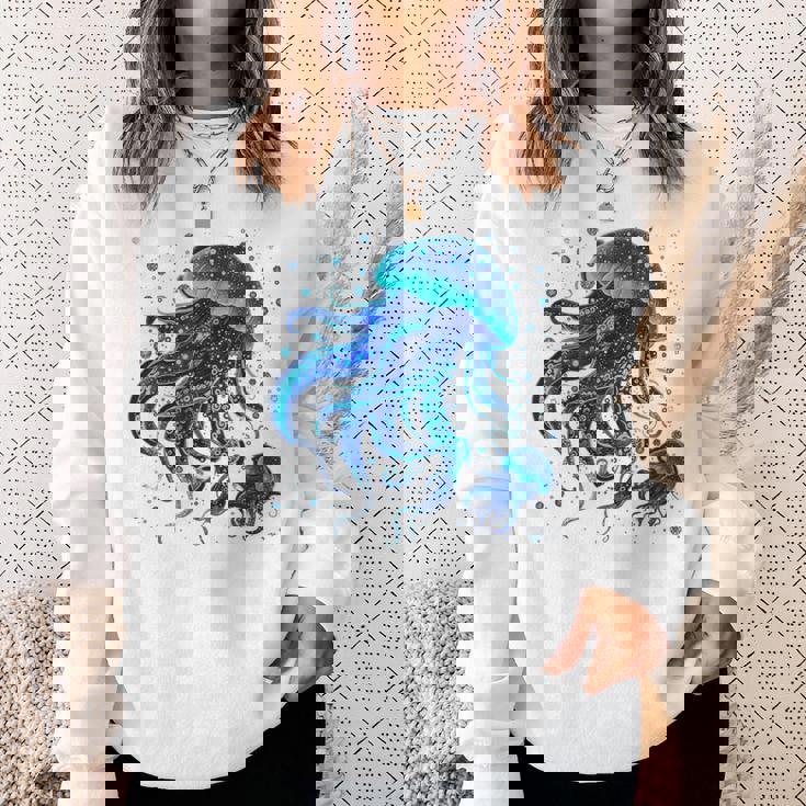 生物発光と水中世界クラゲ スウェットシャツ 彼女への贈り物