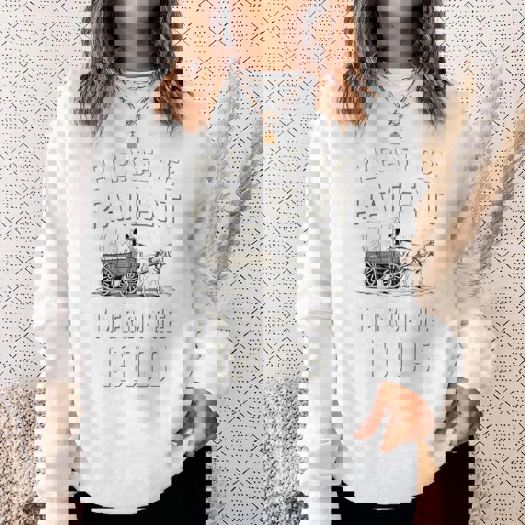 私は1900年代から面白いレトロから我慢してください 長袖tシャツ スウェットシャツ 彼女への贈り物