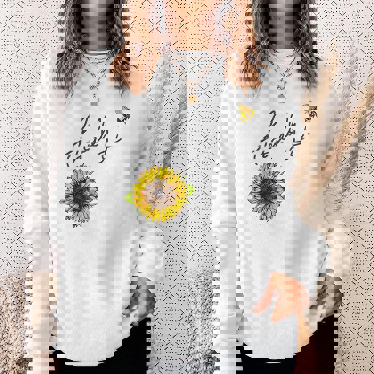 秋のひまわり マルハナバチ 面白いひまわり蜂 秋の愛 スウェットシャツ 彼女への贈り物