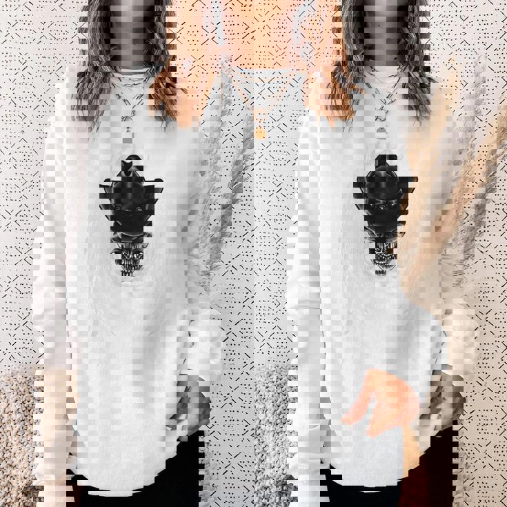 羽の天使の翼 カウボーイスカル 背中 スウェットシャツ 彼女への贈り物