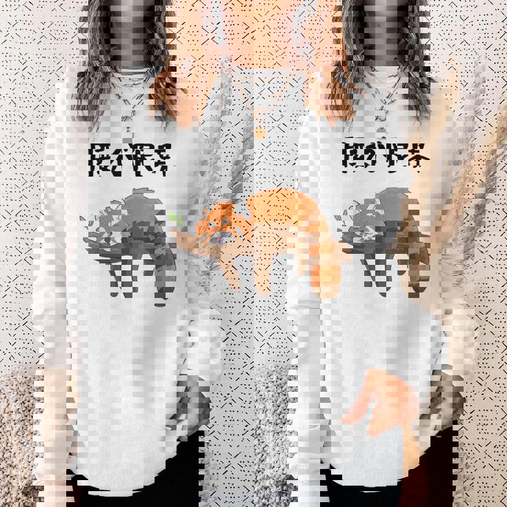 腰が限界 面白いtシャツ 文字入り メンズ おもしろ 面白い レッサーパンダ 服 オリジナル おもしろグッズ 文字 スウェットシャツ 彼女への贈り物