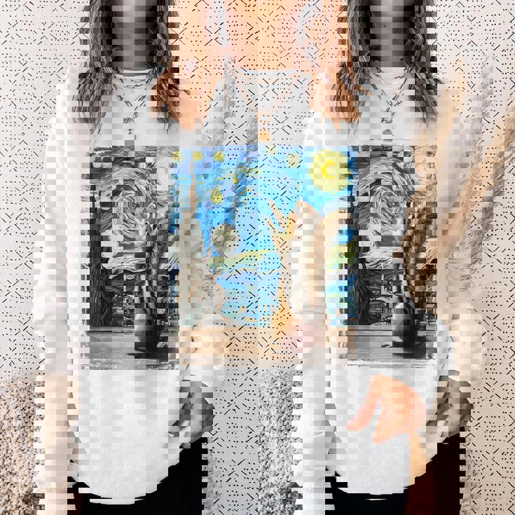 芸術的なシマリスシャツ ゴッホスタイル 星月夜 シマリス スウェットシャツ 彼女への贈り物