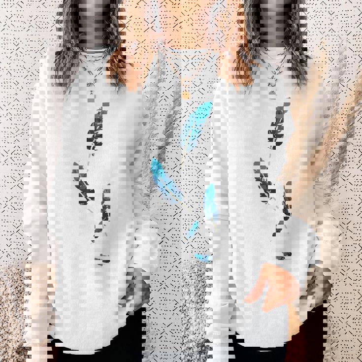 落ちる青い鳥の羽 スウェットシャツ 彼女への贈り物