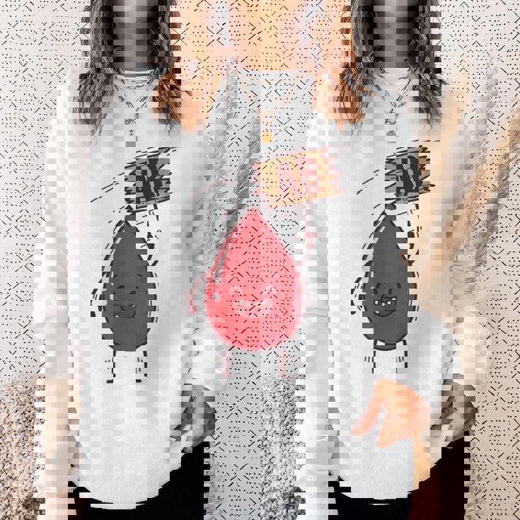 血液型 Ab 血液ドロップ シールドハート付き スウェットシャツ 彼女への贈り物