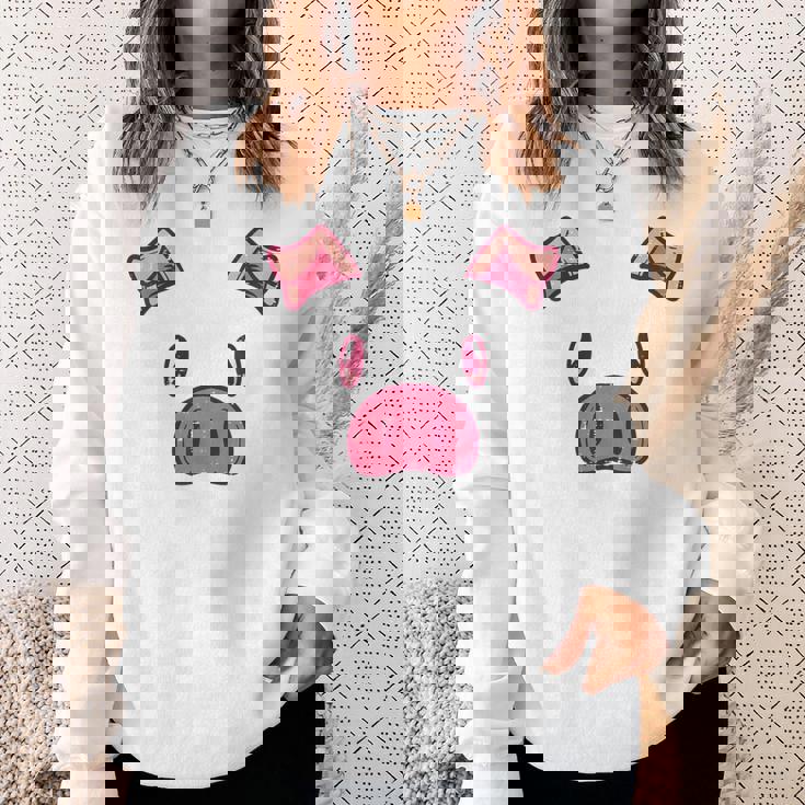 豚の顔 かわいいハロウィン 豚 動物 コスチューム メンズ レディース キッズ スウェットシャツ 彼女への贈り物