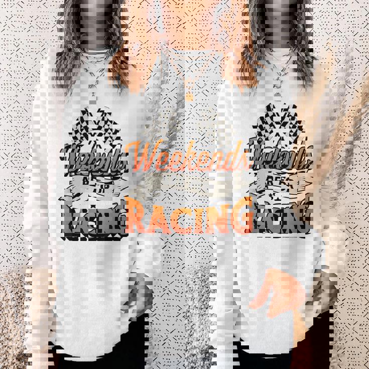 週末はレーシングカーレースモータースポーツ スウェットシャツ 彼女への贈り物