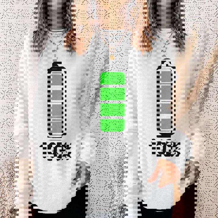 電池 100 フルバッテリー スウェットシャツ 彼女への贈り物