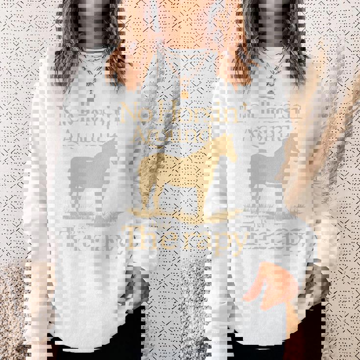 面白い 治療的 乗馬 馬 補助療法 ヒーリング 長袖tシャツ スウェットシャツ 彼女への贈り物