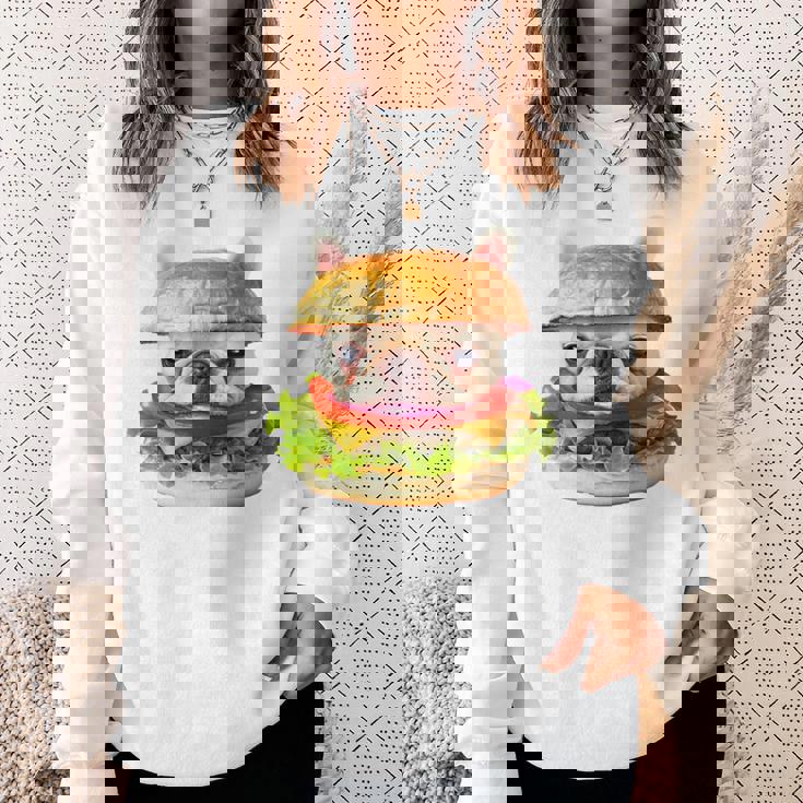 面白いtシャツ フレンチブルドッグ 犬 ハンバーガー メンズ グッズ かわいい おもしろ 面白い 服 ネタ 長袖tシャツ スウェットシャツ 彼女への贈り物