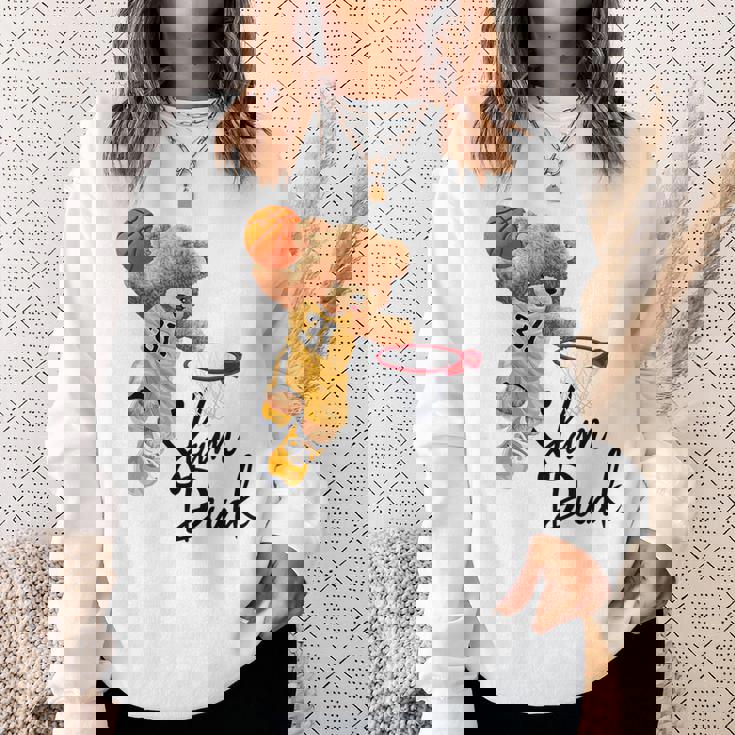 面白いテディベア スラムダンク テディベア バスケットボール スウェットシャツ 彼女への贈り物