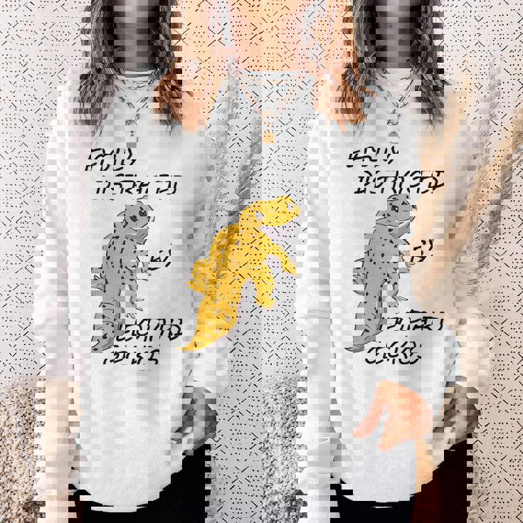 面白いヒョウモントカゲモドキ 発言するトカゲ 爬虫類 スウェットシャツ 彼女への贈り物