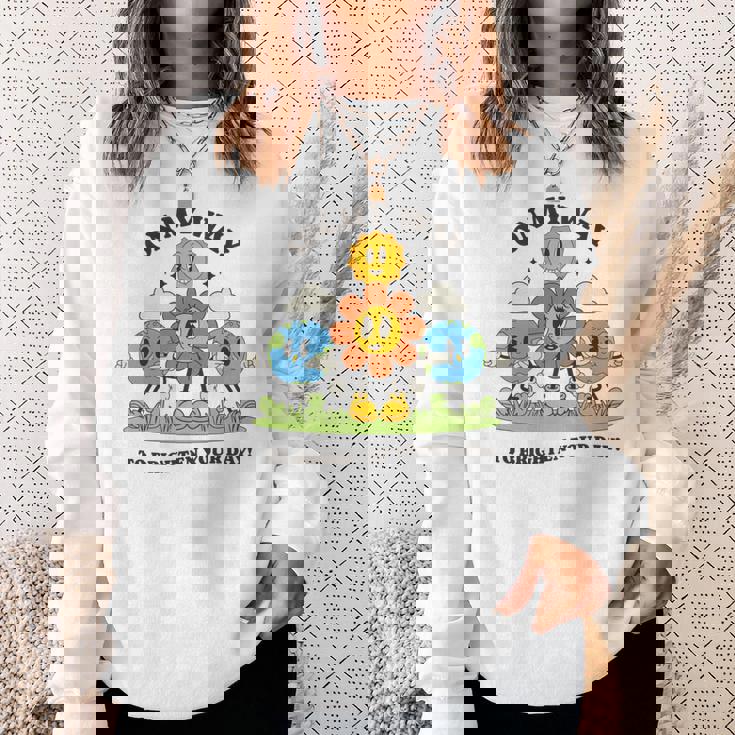 面白いポジティブスマイルサンガーデンハッピーガーデナー植物が育つ 長袖tシャツ スウェットシャツ 彼女への贈り物