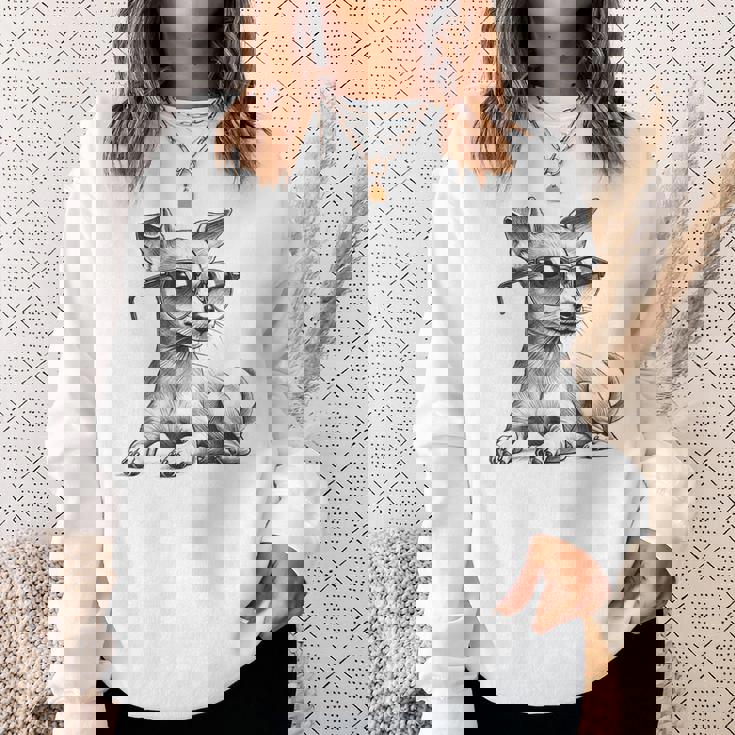 面白いミニチュアピンシャードッグミニピンサングラスデザイン。 スウェットシャツ 彼女への贈り物