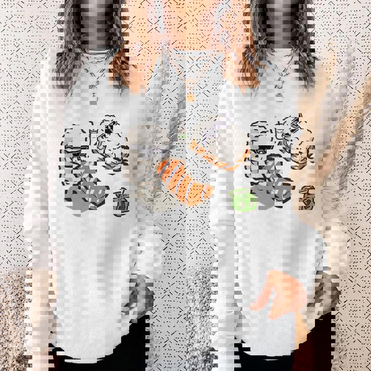 面白い寿司 ビーチで日光浴 スウェットシャツ 彼女への贈り物