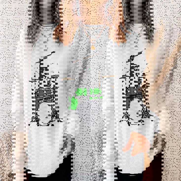 面白い猫 ドラム 猫 ドラマー 面白い ドラム 猫 スウェットシャツ 彼女への贈り物