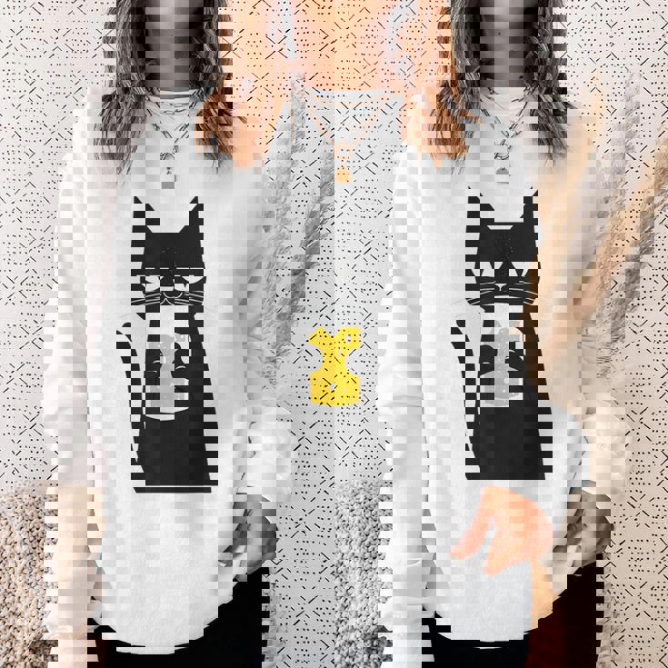 面白い黒猫はビールが大好きおもしろいビール好き スウェットシャツ 彼女への贈り物