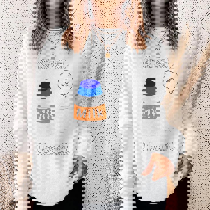 飲んでます。 I Love Milk 牛乳 ミルク びん ボトル カップ 健康 の イラスト 長袖tシャツ スウェットシャツ 彼女への贈り物