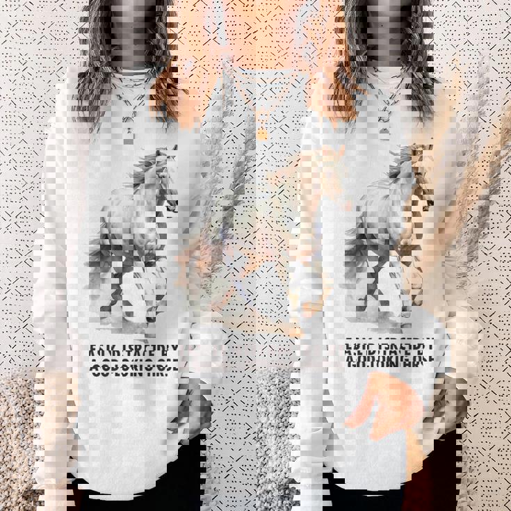 馬の水彩画、乗馬、優雅な高速ランニング馬 スウェットシャツ 彼女への贈り物