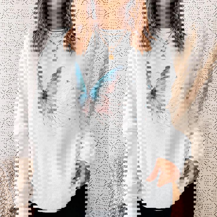 魔法の蝶 エレガント 神秘的な蝶 銀河 星 長袖tシャツ スウェットシャツ 彼女への贈り物