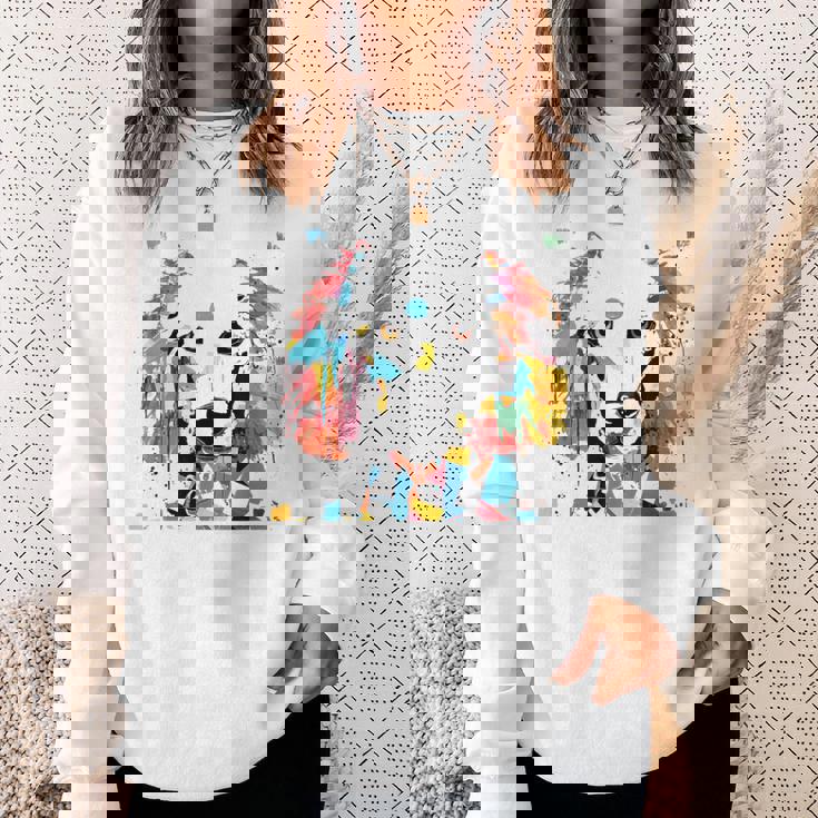 鮮やかな犬のアート スプラッシュカラー 抽象画 スウェットシャツ 彼女への贈り物