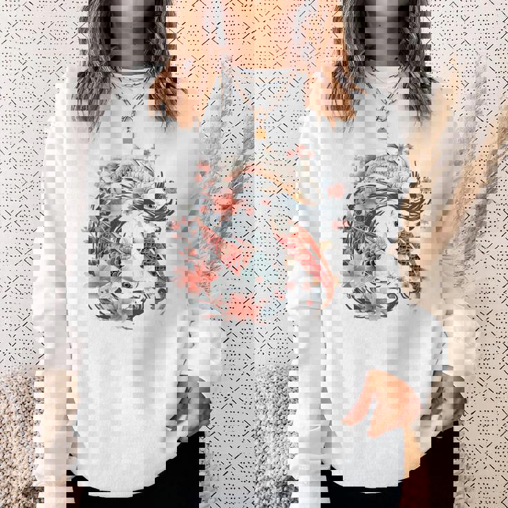 鯉 桜 長袖tシャツ スウェットシャツ 彼女への贈り物