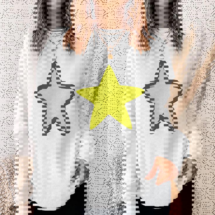 黄色い星と黒のアウトライン スウェットシャツ 彼女への贈り物