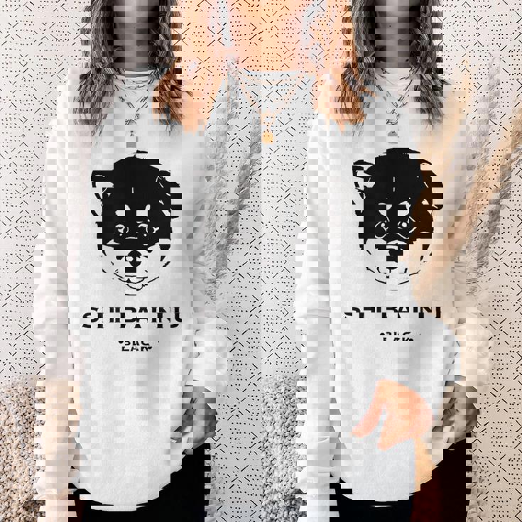 黒柴ちびちゃん かわいい柴犬 スウェットシャツ 彼女への贈り物