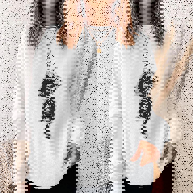 龍体文字 きに むく つる えて フトマニ図 神代文字 龍神様 縄文 かっこいい 開運 言霊 お守り スウェットシャツ 彼女への贈り物