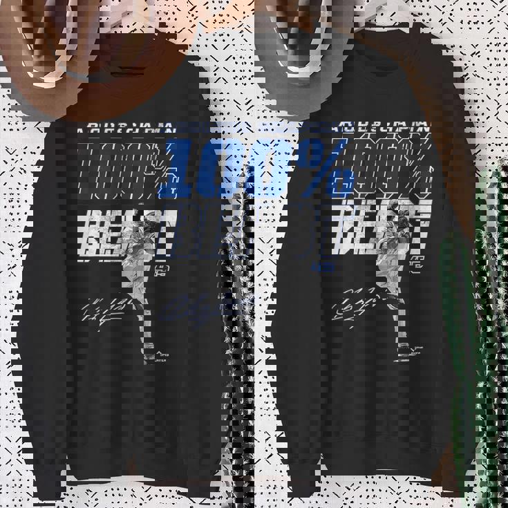 100 Beast Aroldis Chapman Texas Mlbpa スウェットシャツ 年配の女性への贈り物