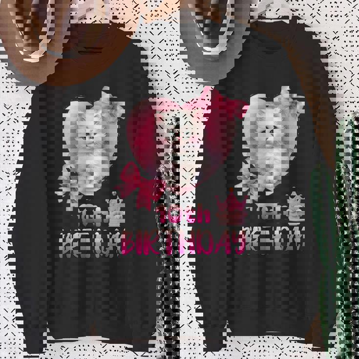 10歳の誕生日 ピンク かわいい 猫 スウェットシャツ 年配の女性への贈り物