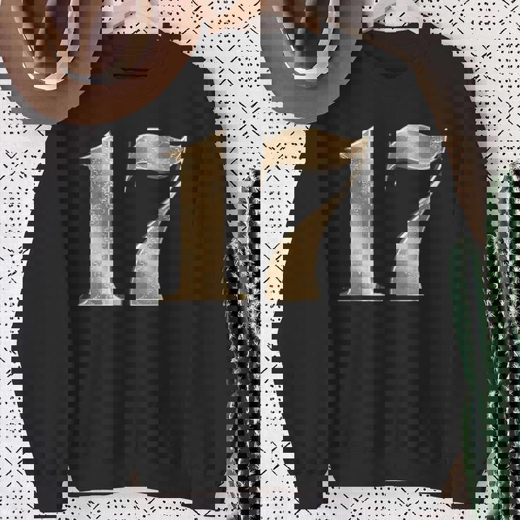 17 セブンティーン 誕生日 お気に入り 数字 フルール・ド・リス デザイン スウェットシャツ 年配の女性への贈り物