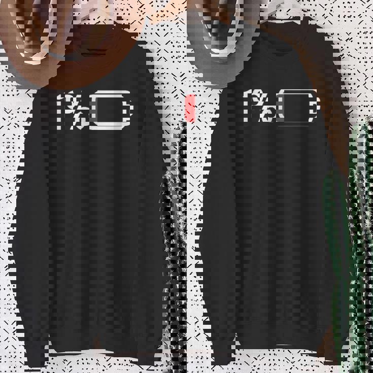 1バッテリー – 1バッテリー I 面白い 低エネルギーパーセント スウェットシャツ 年配の女性への贈り物