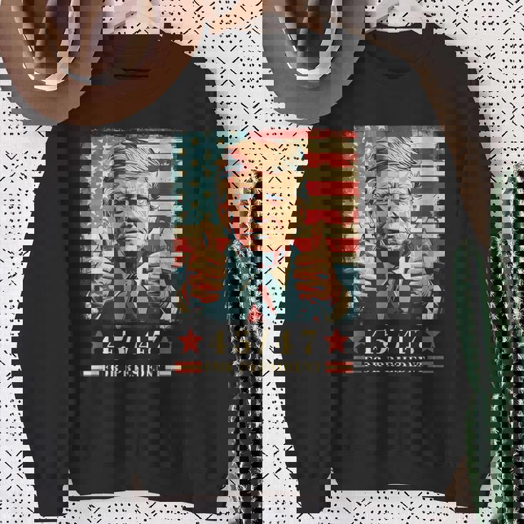 2024年大統領向けトランプ4547 スウェットシャツ 年配の女性への贈り物