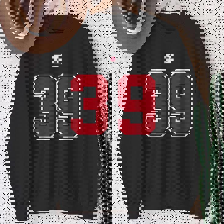 39 ナンバー カレッジスタイル ヴィンテージ 赤 白 日本国旗 スウェットシャツ 年配の女性への贈り物