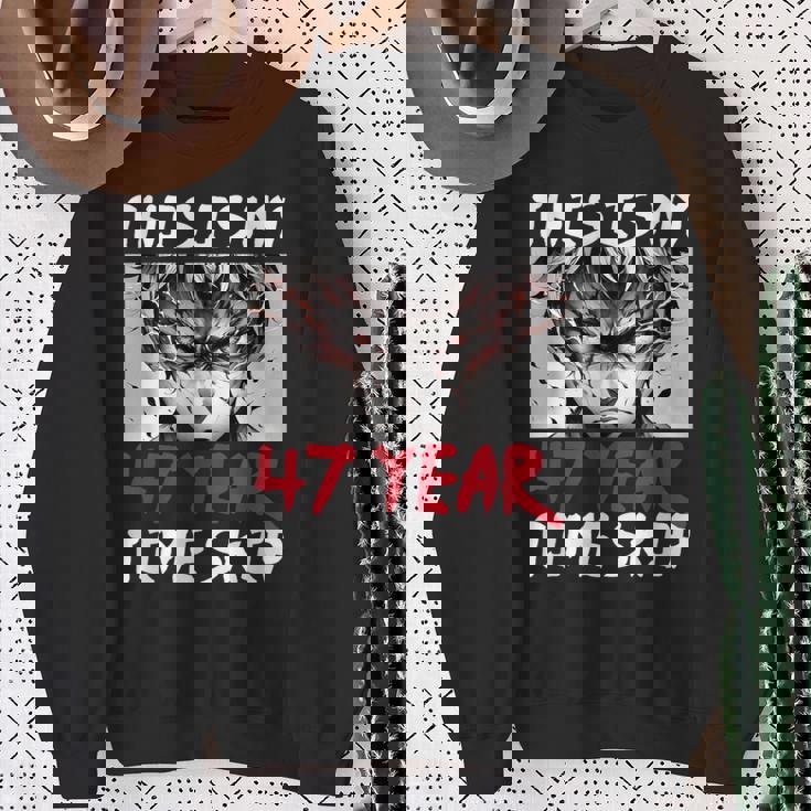 47 歳のタイムスキップ アニメ忍者サムライ 47 歳の誕生日 スウェットシャツ 年配の女性への贈り物