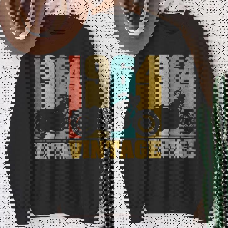 61 歳の誕生日バイカーギフトtシャツ-ヴィンテージ1964バイク スウェットシャツ 年配の女性への贈り物