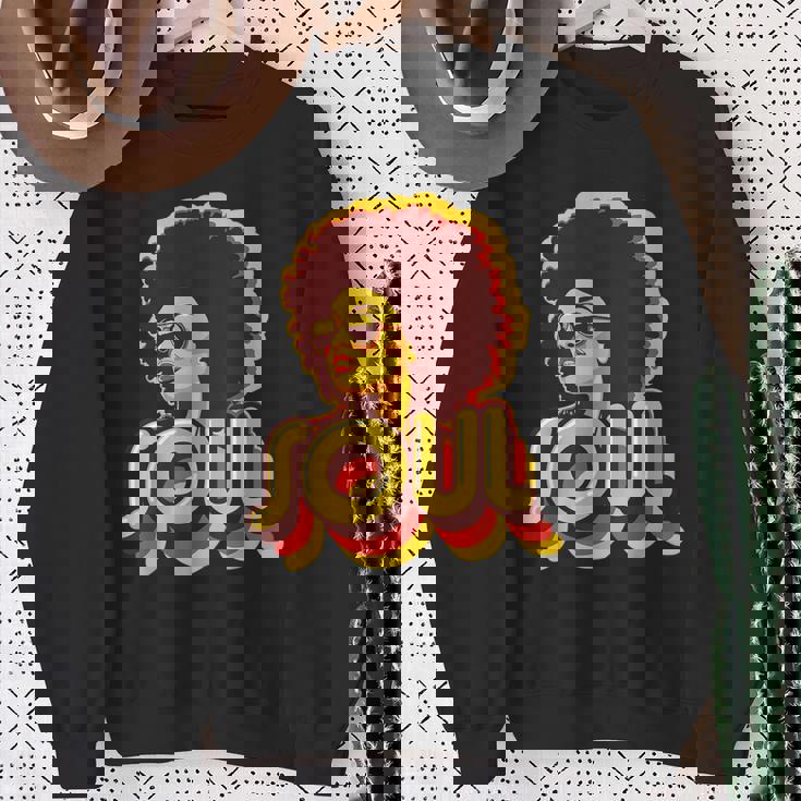 70年代ファンクアフロソウルレトロヴィンテージ70年代レトロソウル スウェットシャツ 年配の女性への贈り物