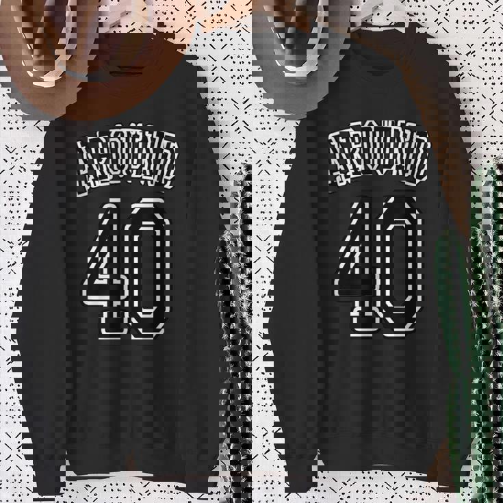 Around 40 アラフォー（四十歳 40才）【ユニフォーム風】（お誕生日）祝 40代 サプライズ 面白 スウェットシャツ 年配の女性への贈り物