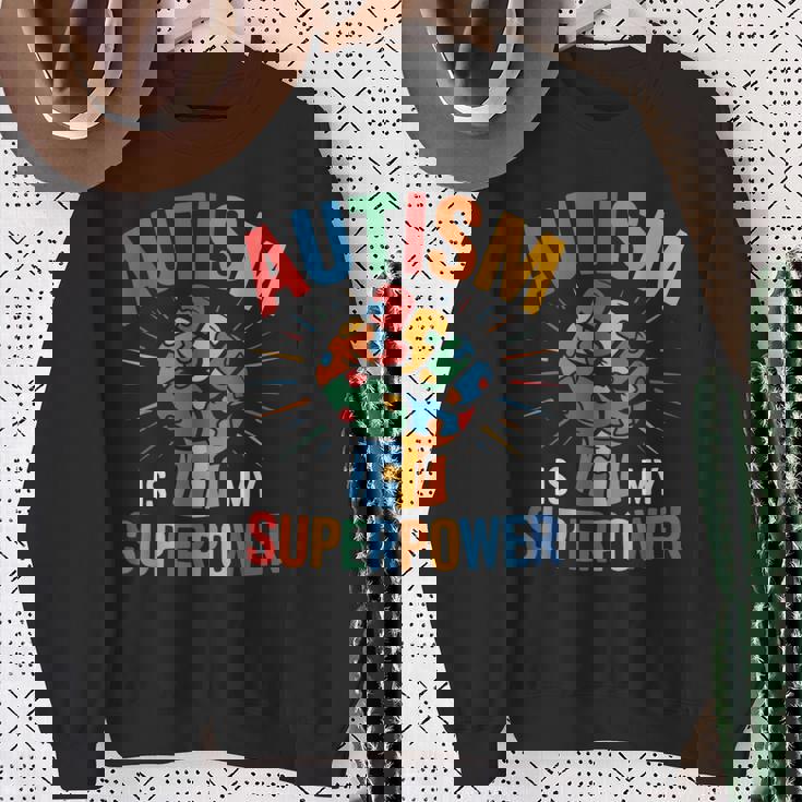 Autism Is Myuperpower 自閉症啓発パズル プライド スウェットシャツ 年配の女性への贈り物