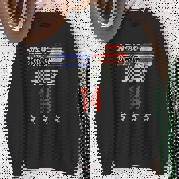 Awesome 7月14日 ヴィンテージ アメリカ国旗 クラシック 7月14日 スウェットシャツ 年配の女性への贈り物